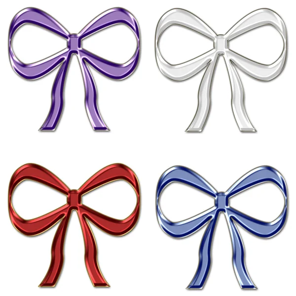 Colorful Glass Bows Set 4 — Stock Photo, Image