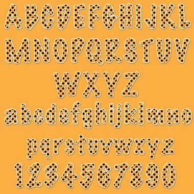 Orange Polka-Dot ABC's & 123's clipart