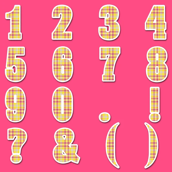 Żółty idealna Pink Plaid numer — Zdjęcie stockowe