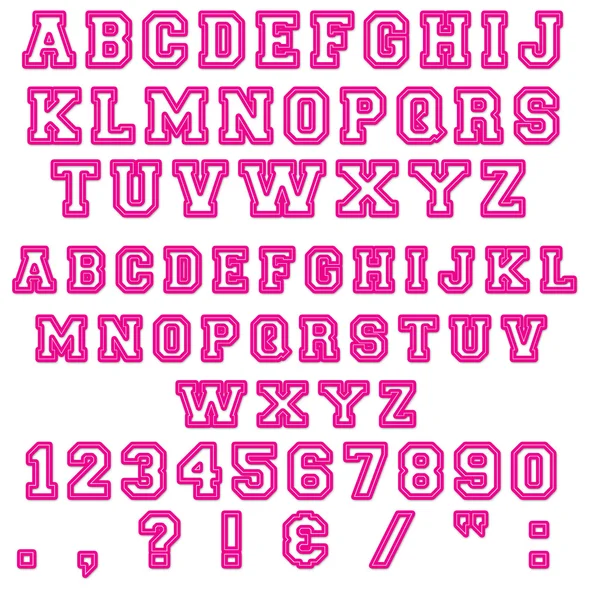 Pink Block Letras & Números — Fotografia de Stock