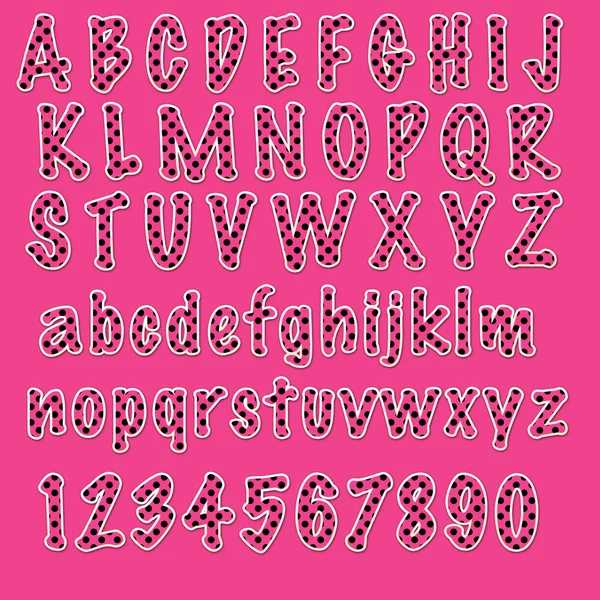 Pink Polka-Dot ABC 's & 123' s — стоковое фото