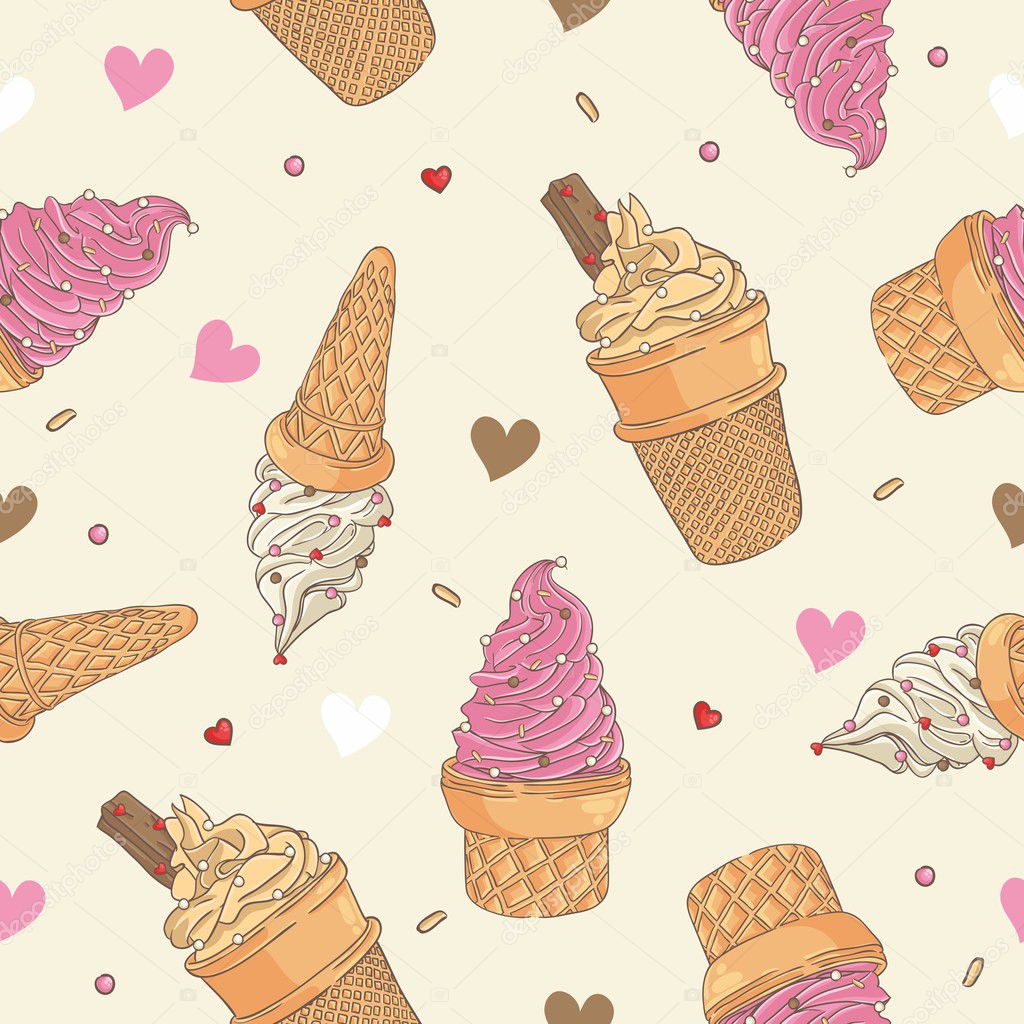 Ice cream seamless pattern — Stock Vector © to_mua_to #10550824