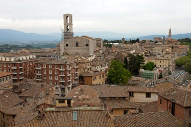 Perugia şehri panoramik görünüm