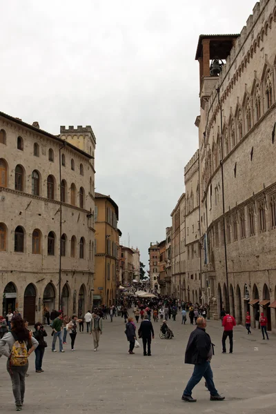 Main street of the center of Perugia — Stock Photo, Image