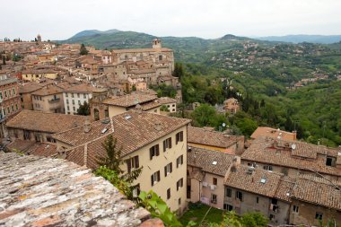 Perugia şehri panoramik görünüm