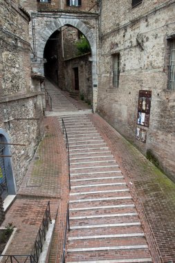 Alley in the historic center of Perugia clipart