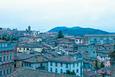 Perugia şehri panoramik görünüm