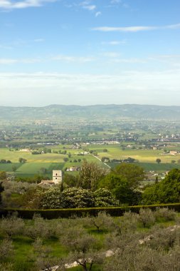 assisi çevresindeki kırsal panoramik manzaralı