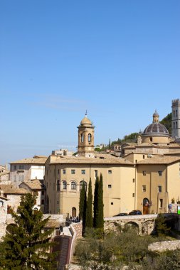 Assisi eski şehir panoramik görünüm