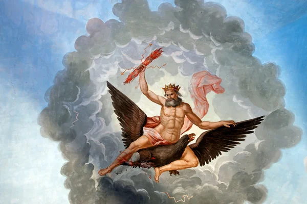 Une peinture de Zeus dans la galerie d'art d'Assise — Photo