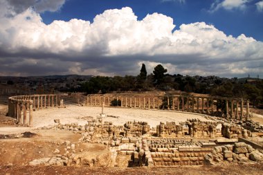 Oval Plaza in Jerash, Jordan clipart