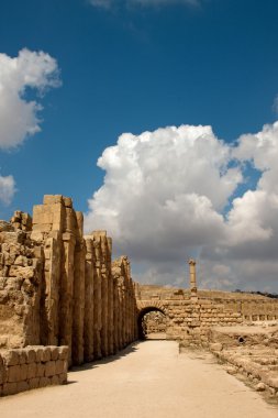 Antik jerash. gera Greko-Romen şehir Ürdün, kalıntıları