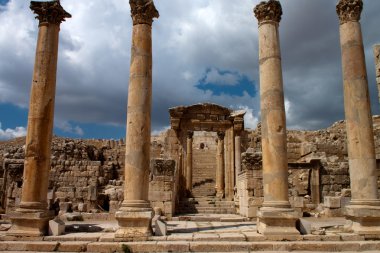 Antik jerash. gera Greko-Romen şehir Ürdün, kalıntıları