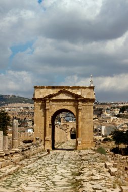 Ancient Jerash. Ruins of the Greco-Roman city of Gera at Jordan clipart