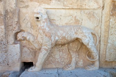 Stone sculpture at Qasr al-Abd clipart