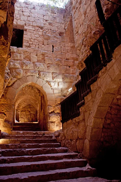 Detalle de la fortaleza, Ajloun, Jordania. Fuerte árabe y cruzados . —  Fotos de Stock