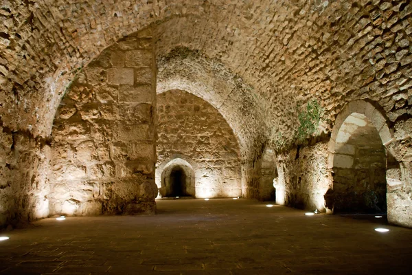 Detail pevnosti, ajloun, Jordánsko. pevnost arabských a křižáky. — Stock fotografie