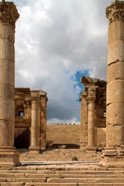 Ancien Jerash. Ruines de la ville gréco-romaine de Gera en Jordanie — Photo