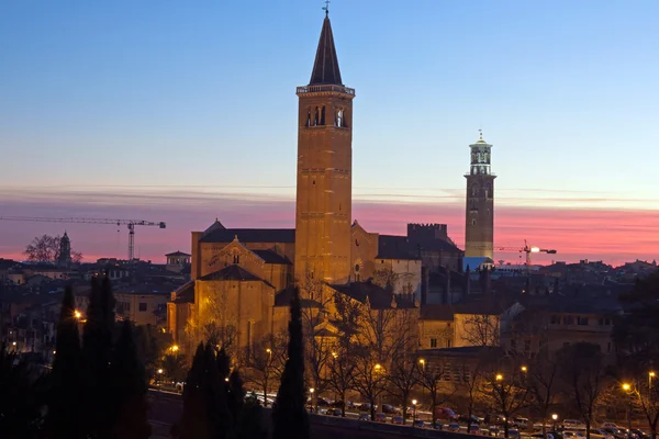Vista aérea de la puesta de sol en Verona — Foto de Stock
