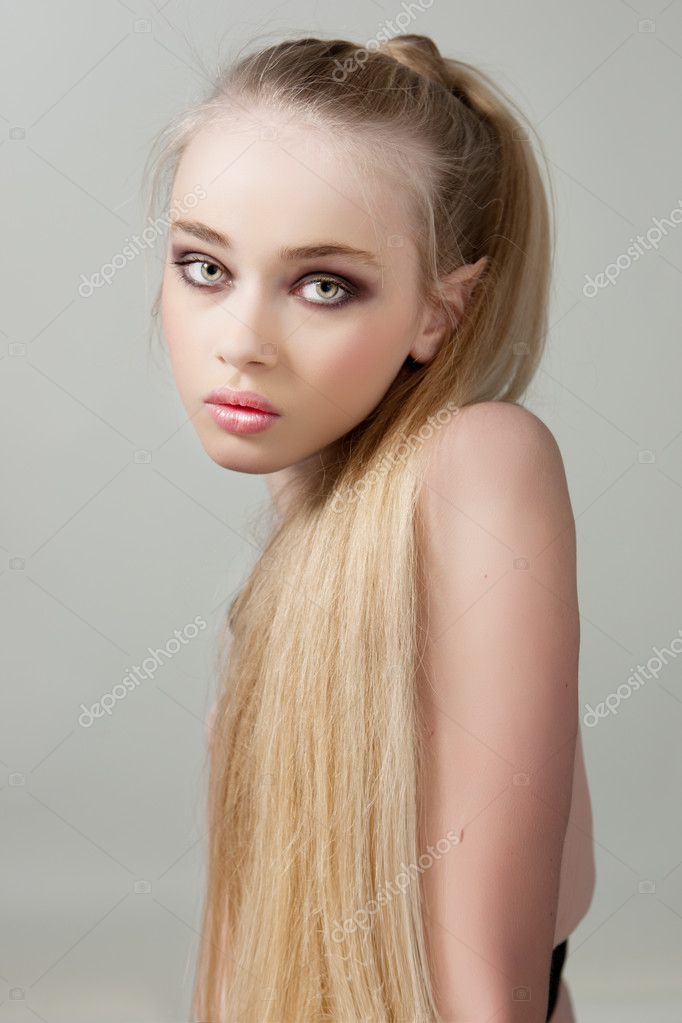 Delightful beauty teenager Portrait Of A Beautiful Teenager Woman With Long Blond Hair In S Stock Photo Image By C Tarasla 9214670