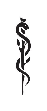 Medical symbol caduceus snake with stick clipart