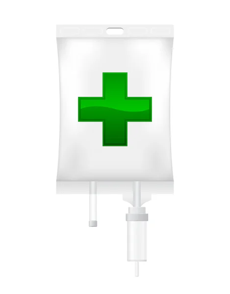 Intraveneuze druppelaar pictogram met kruis — Stockfoto