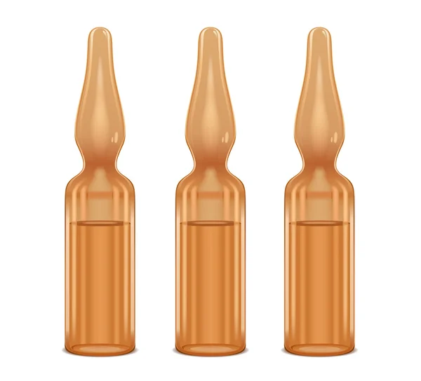 Three ampoules of of brown color — Stock Photo, Image