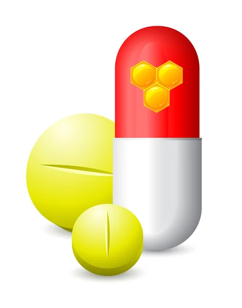 Tre piller och honeycomb bilder på en av dem — Stockfoto