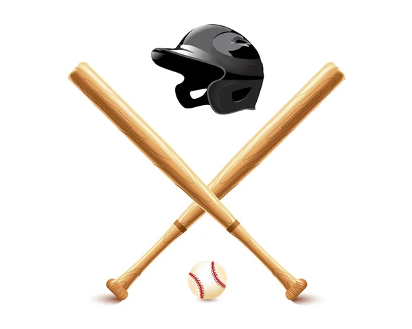 Baseball elementów - bat, piłkę i akcesoria — Zdjęcie stockowe