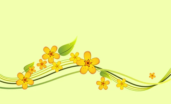 Beautiful illustration with yellow flowers — Stock Photo, Image