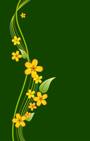 Bouquet of yellow flowers on a green background — Stock Photo, Image