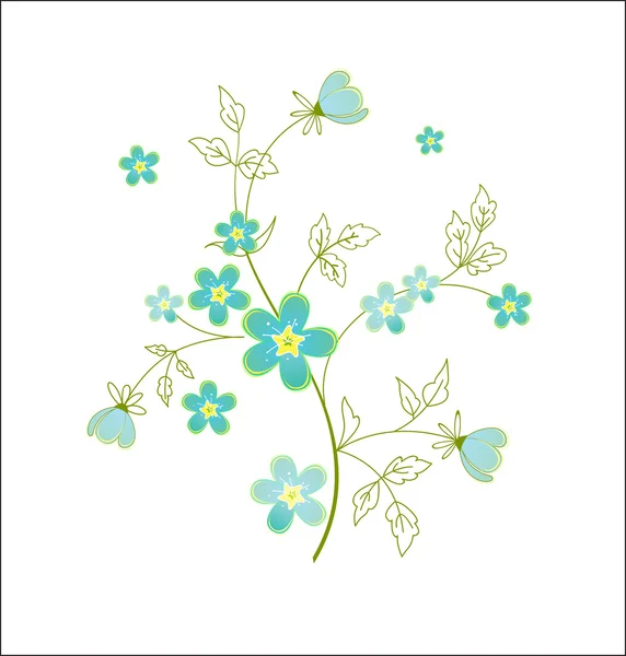 Lila bloemen op een groene stengel — Stockfoto
