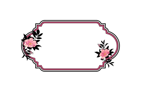 Moldura oval clássica desenhada à mão com rosas — Fotografia de Stock