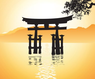 Miyajima gate at Hiroshima clipart