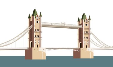 The ancient bridge over the river clipart