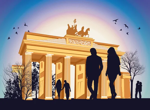 Brandenburg Gate with around — Stock Photo, Image