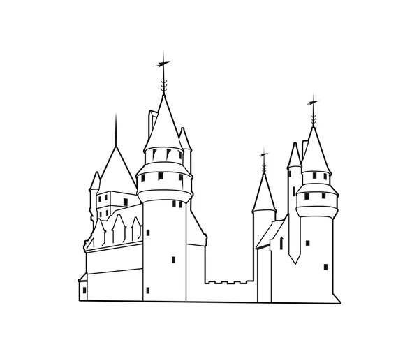 Velha silhueta do castelo — Fotografia de Stock