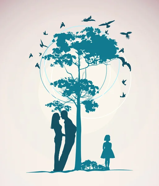 Пара стоїть біля дерева — стокове фото