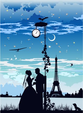 Weddings in the moonlight clipart