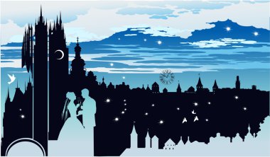 Romantic night clipart