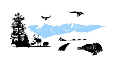 Reservation with winter animals clipart