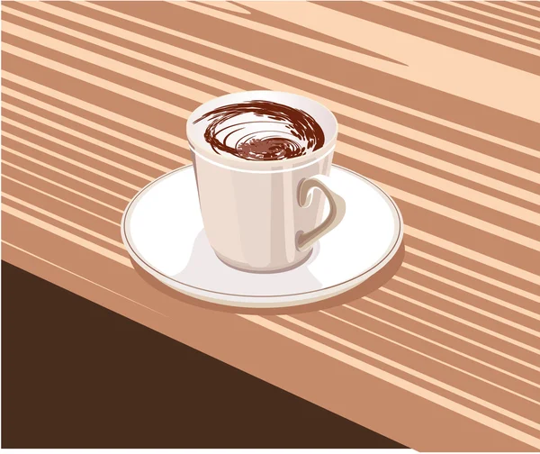 Tasse Kaffee steht auf der Untertasse — Stockvektor