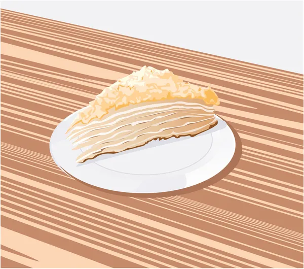 Es un pedazo de pastel en un platillo blanco — Archivo Imágenes Vectoriales
