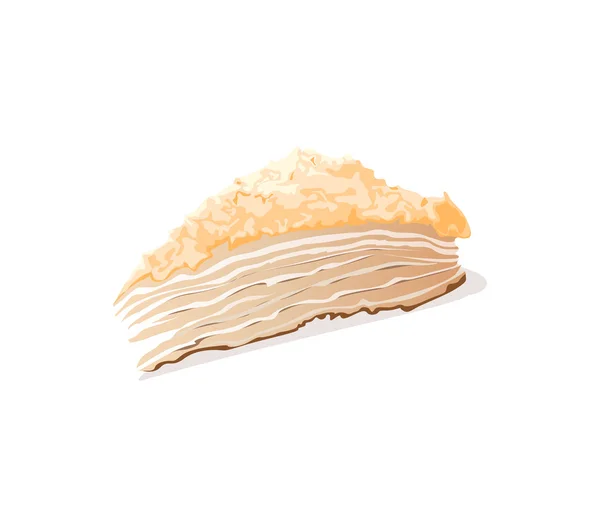 Un pezzo di torta su sfondo bianco — Vettoriale Stock