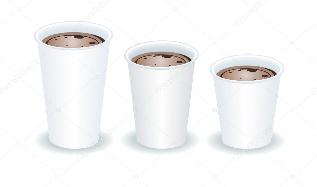 three paper cups filled with cocoa