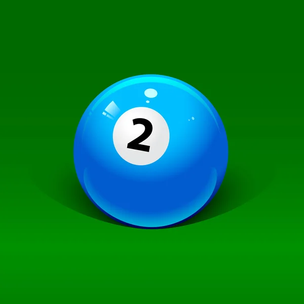 Blue billiard ball number two — Stock Vector