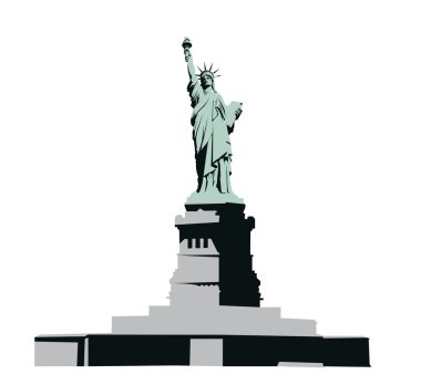 Statue of Liberty on the monument clipart