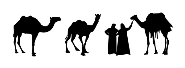 Camel riders in black and white — Stock Photo, Image