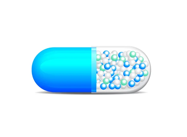 Икона одной медицинской таблетки с гранулами — стоковое фото