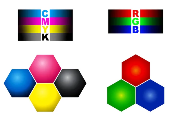 RGB e CMYK — Foto Stock